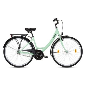   CSEPEL BUDAPEST "A" VÁZTÍPUSÚ 28/17  HALVÁNYZÖLD 28-AS NŐI KONTRÁS KERÉKPÁR