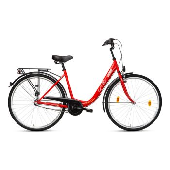   CSEPEL BUDAPEST "B" VÁZTÍPUSÚ 28/19  NEXUS 3 SHIMANO AGYVÁLTÓS  ÉLÉNK PIROS 28-AS NŐI KERÉKPÁR